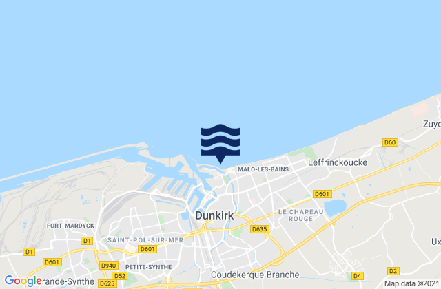 Dunkerque, France tide times map