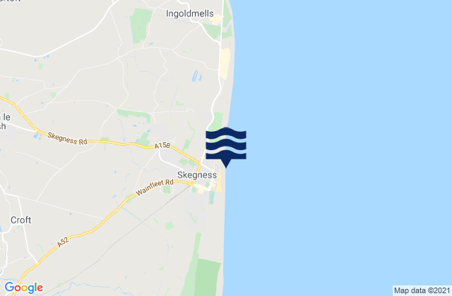 Skegness Beach, United Kingdom tide times map