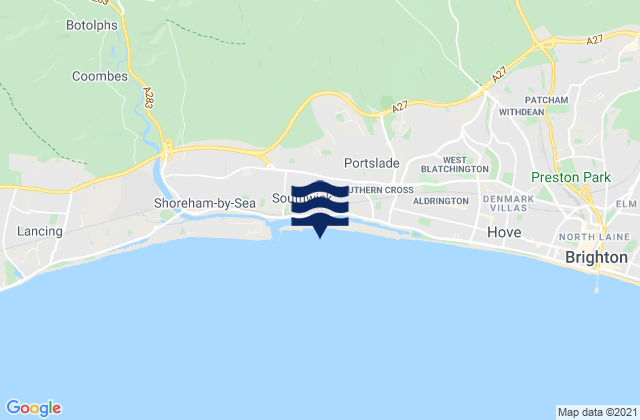 Southwick Beach, United Kingdom tide times map