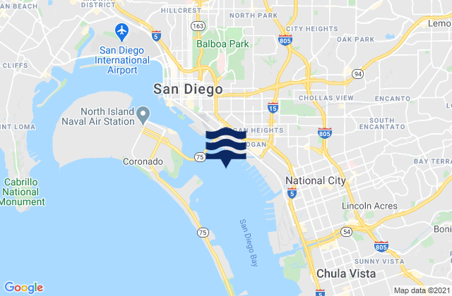 28th St. Pier (San Diego) 0.35 nmi. SW, United States tide chart map