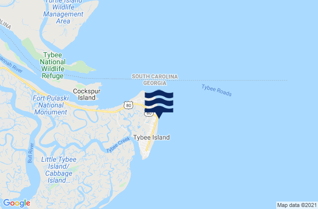 2nd Street (Tybee Island), United States tide chart map