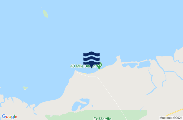 40 Mile Beach, Australia tide times map