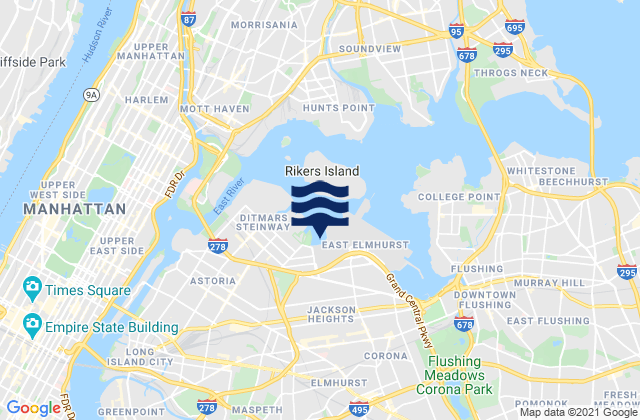 81st Street, United States tide chart map