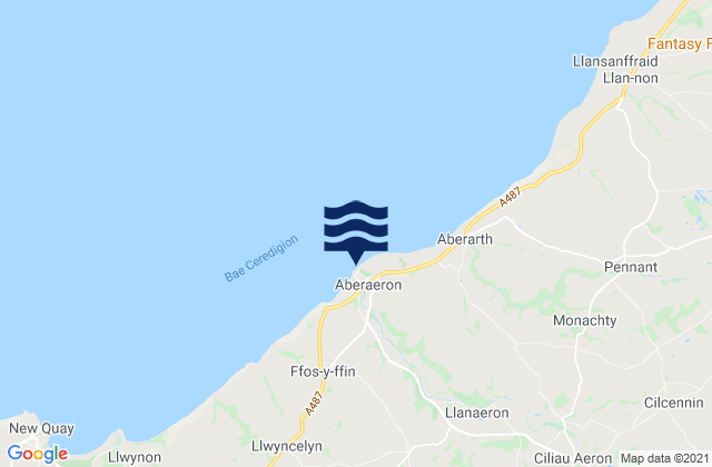 Aberaeron North Beach, United Kingdom tide times map