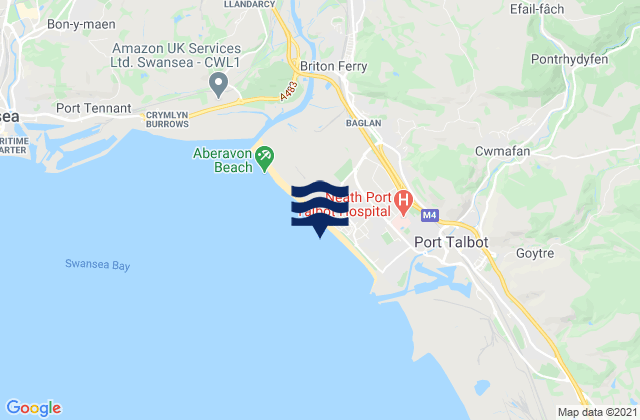 Aberavon Beach, United Kingdom tide times map