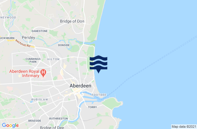 Aberdeen Beach, United Kingdom tide times map