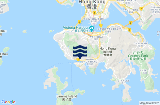 Aberdeen, Hong Kong tide times map