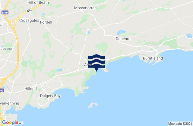 Aberdour, United Kingdom tide times map