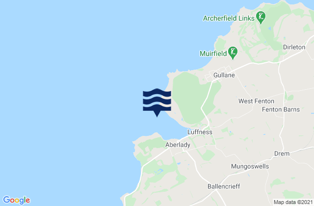 Aberlady Bay, United Kingdom tide times map