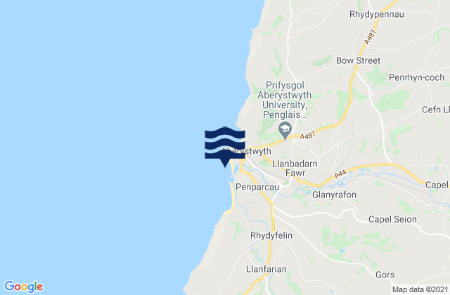 Aberystwyth - South Beach, United Kingdom tide times map