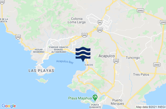 Acapulco de Juarez, Mexico tide times map