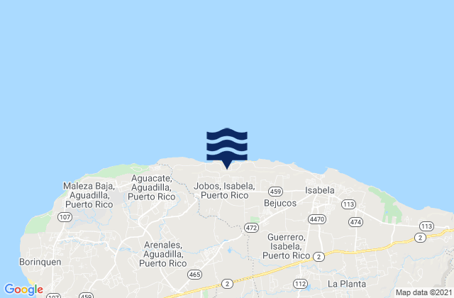 Aceitunas Barrio, Puerto Rico tide times map