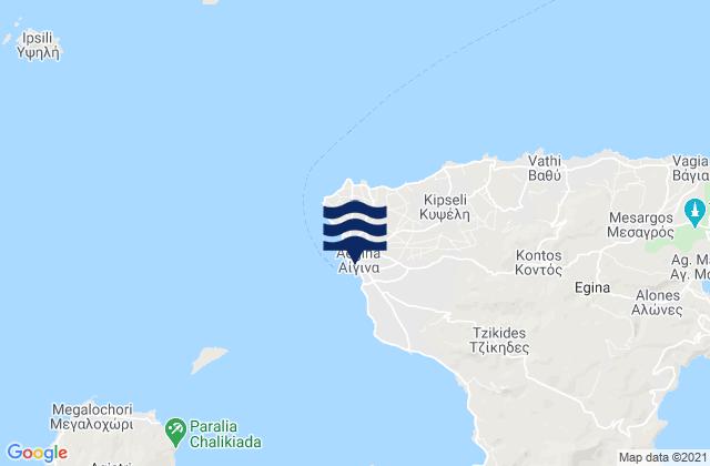 Aegina, Greece tide times map
