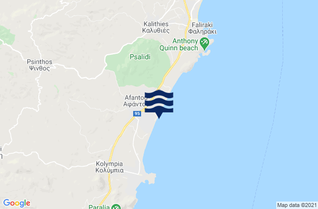 Afantou, Greece tide times map