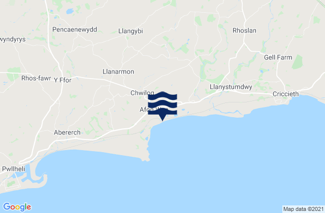 Afon Wen Beach, United Kingdom tide times map
