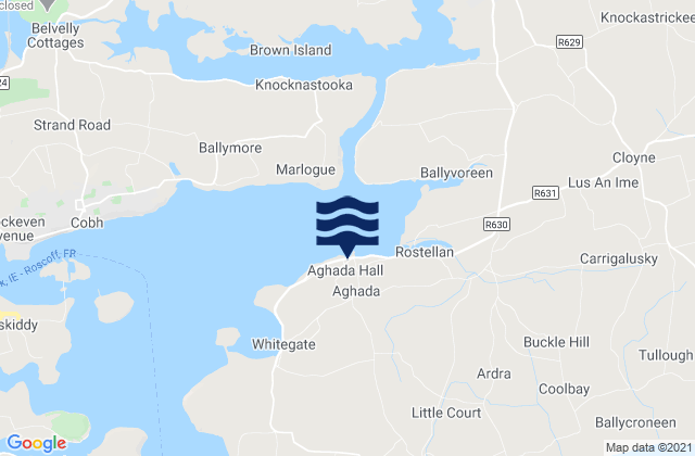 Aghada, Ireland tide times map