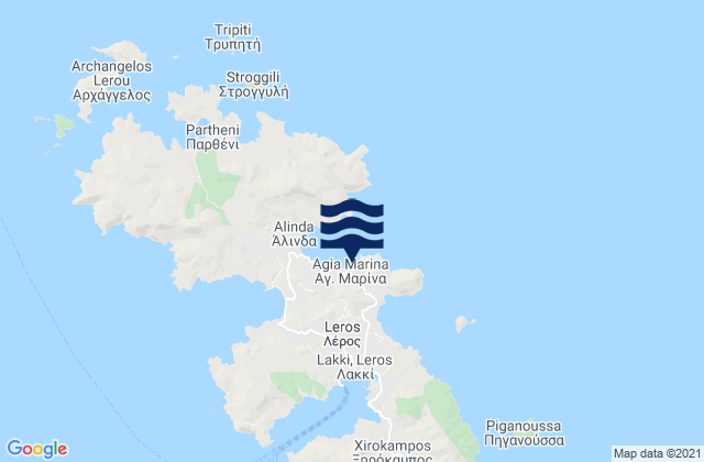 Agia Marina, Greece tide times map
