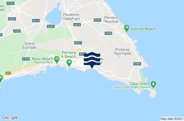 Agia Napa, Cyprus tide times map