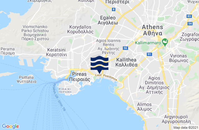 Agios Ioannis Rentis, Greece tide times map