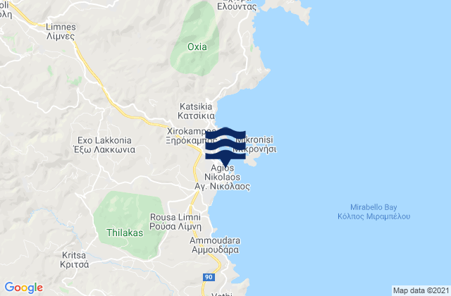 Agios Nikolaos, Greece tide times map