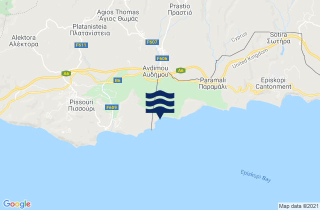 Agios Tomas, Cyprus tide times map