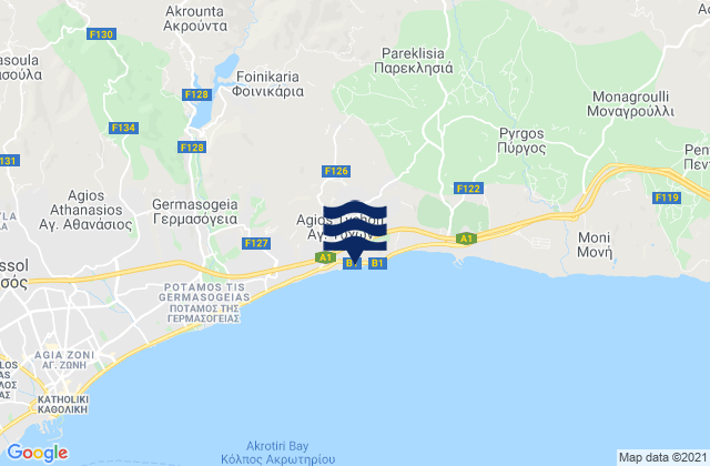 Agios Tychon, Cyprus tide times map