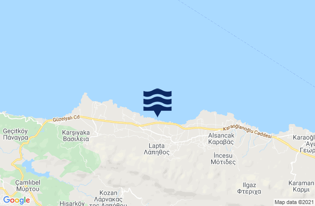 Agridaki, Cyprus tide times map