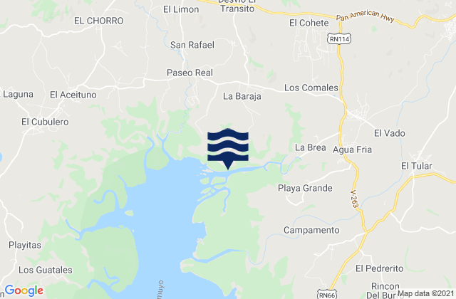 Agua Fria, Honduras tide times map