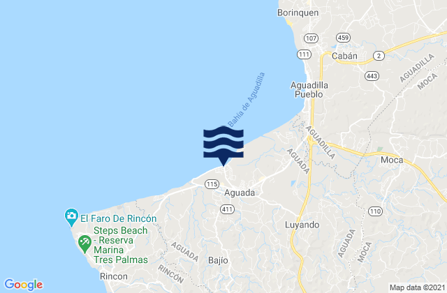 Aguada, Puerto Rico tide times map