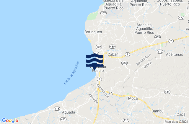 Aguadilla Barrio-Pueblo, Puerto Rico tide times map