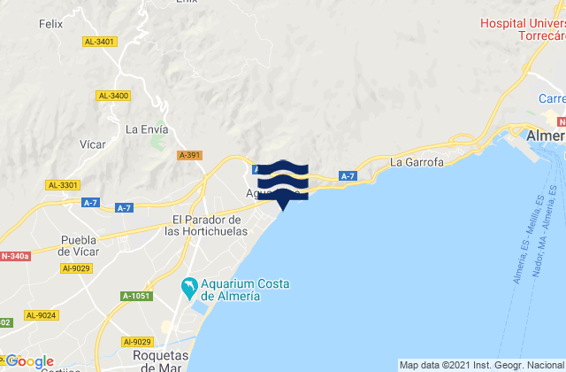 Aguadulce, Spain tide times map