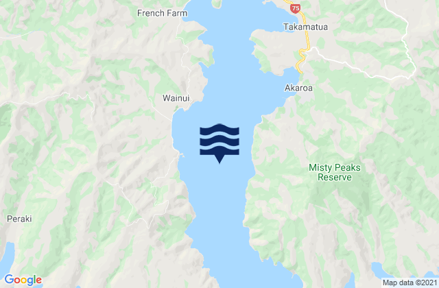 Akaroa Harbor, New Zealand tide times map