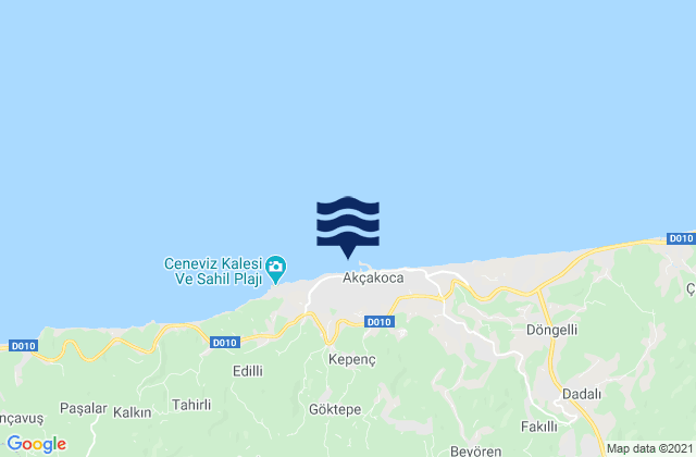 Akcakoca, Turkey tide times map