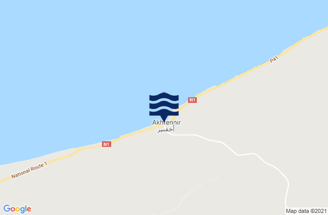 Akhfennir, Morocco tide times map