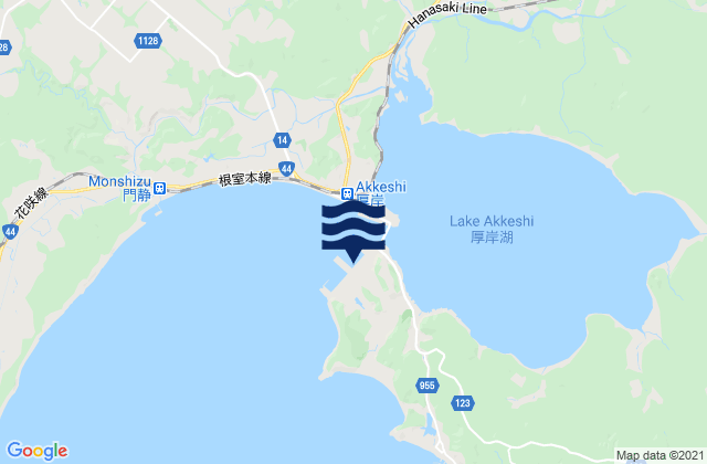 Akkeshi Wan, Japan tide times map