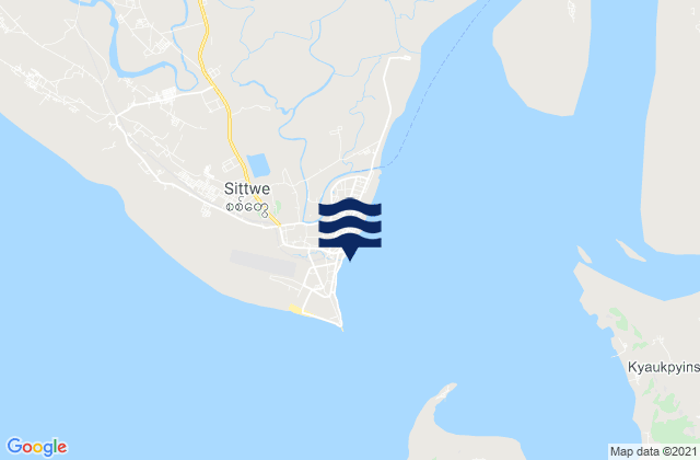 Akyab, Myanmar tide times map