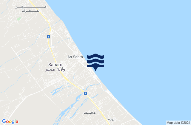 Al Batinah North Governorate, Oman tide times map
