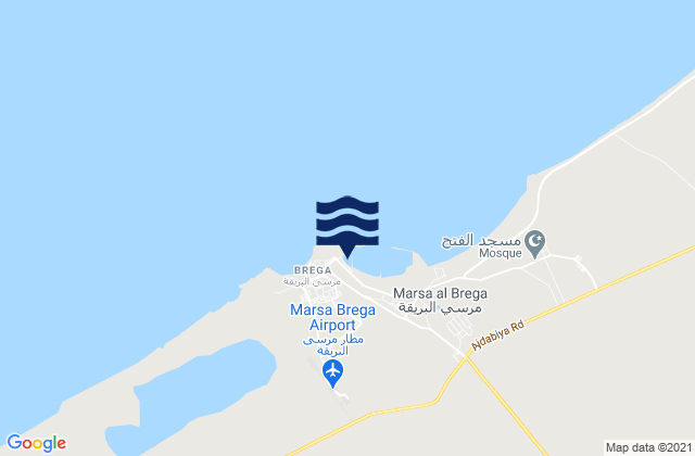 Al Burayqah, Libya tide times map