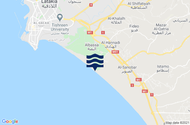 Al Hinadi, Syria tide times map