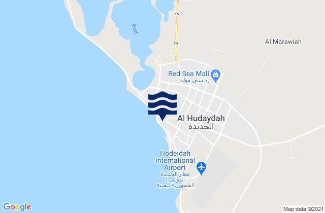 Al Hudaydah, Yemen tide times map