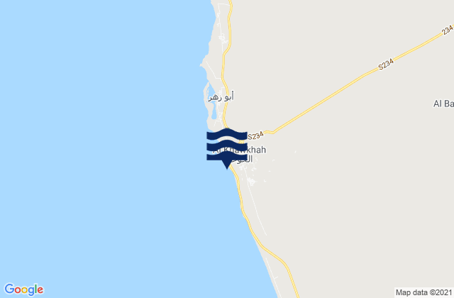 Al Khawkhah, Yemen tide times map