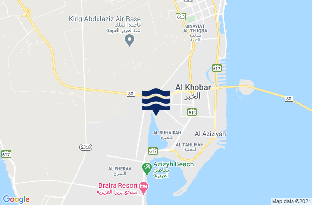 Al Khubar, Saudi Arabia tide times map