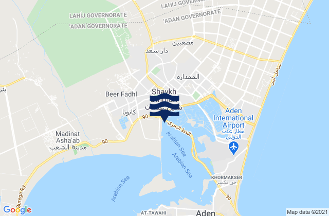 Al Mansura, Yemen tide times map