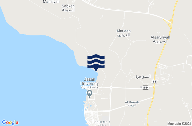 Al `Idabi, Saudi Arabia tide times map