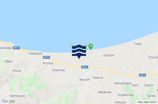 Alacam, Turkey tide times map