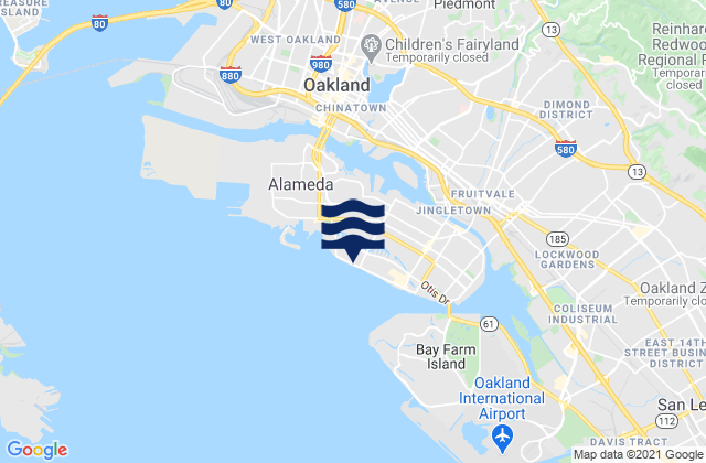 Alameda, United States tide chart map
