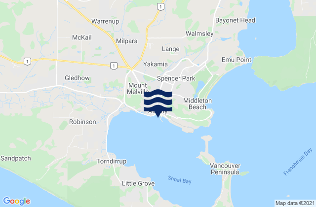 Albany, Australia tide times map