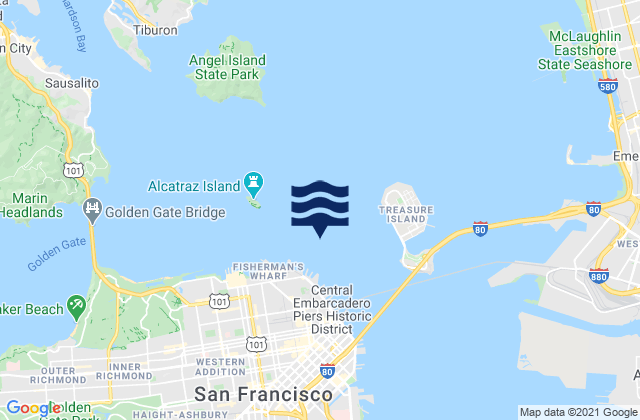 Alcatraz Island .8 mi E, United States tide chart map