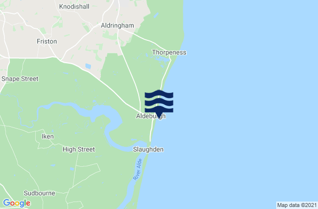 Aldeburgh, United Kingdom tide times map
