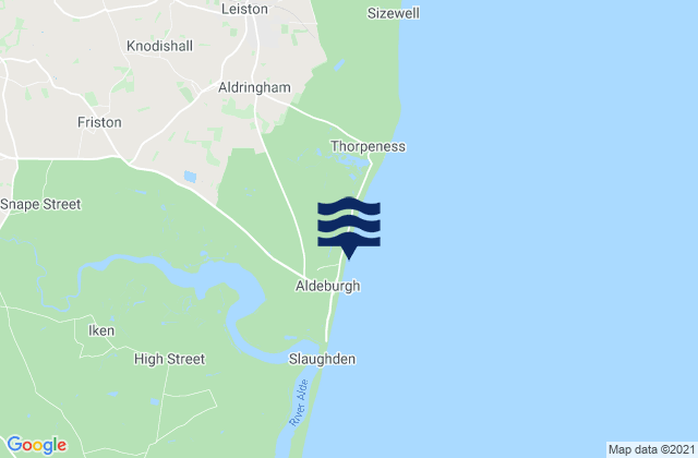 Aldeburgh's Beach, United Kingdom tide times map